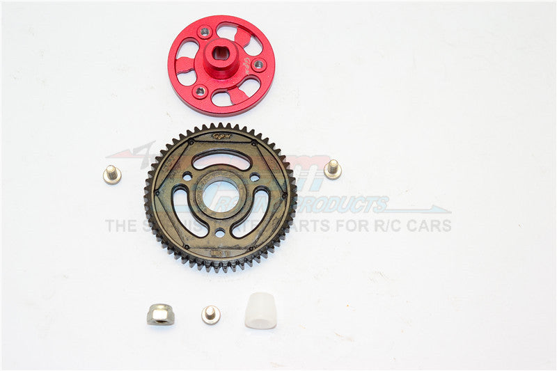 Axial SCX10 II (AX90046) Aluminum Spur Gear Adapter + Steel Gear 55T - 1 Set Red