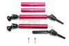 Traxxas Revo Steel+Aluminum Front/Rear Universal Swing Shaft With Washers & Wheel Hubs - 1Pr Set Red