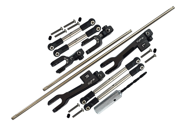 Traxxas Unlimited Desert Racer 4X4 (#85076-4) Spring Steel Front + Rear Sway Bar & Aluminum Sway Bar Arm & Stainless Steel Linkage - 23Pc Set Black