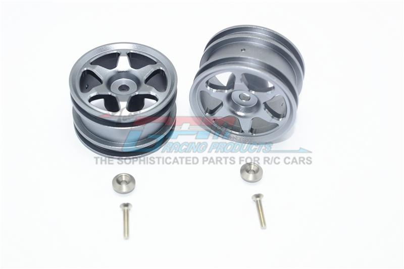 Tamiya T3-01 Dancing Rider Trike Aluminum Rear Wheel (6 Poles Design) - 1Pr Set Gray Silver