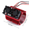 Metal Dual Fan 41-43mm Motor Radiator Heat Sink for 1/8 RC Car Monster Truck Traxxas SUMMIT E-REVO - 1 Set Red