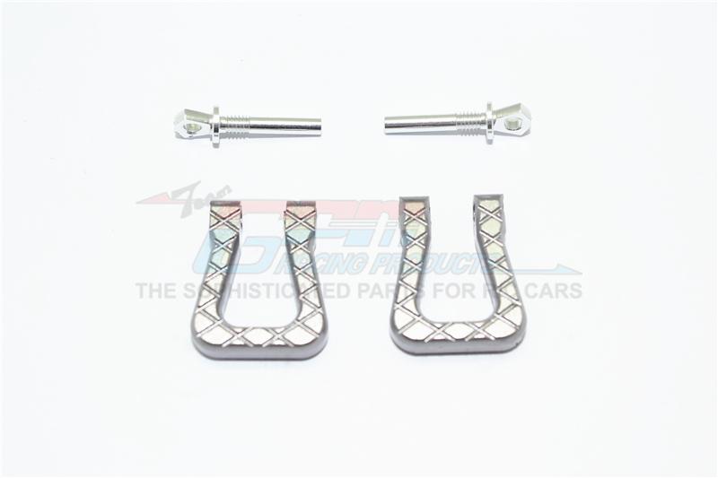 Traxxas TRX-4 Trail Defender Crawler Aluminum Front/Rear Bumper D-Rings - 1Pr Set Gray Silver