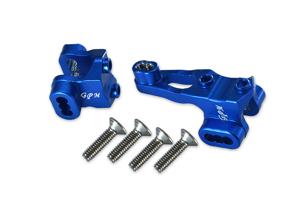 Traxxas TRX-4 Trail Defender Crawler Aluminum Front Axle Mount Set For Suspension Links - 2Pc Set Blue