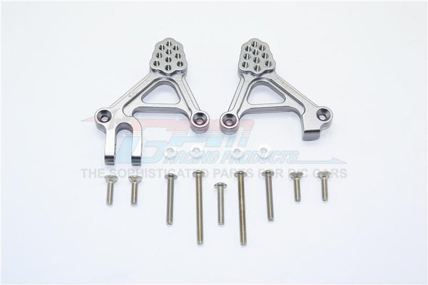 Traxxas TRX-4 Trail Defender Crawler Aluminum Adjustable Front Damper Mount - 1Pr Set Gray Silver