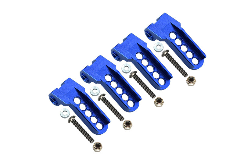 Traxxas TRX-4 Trail Defender Crawler Aluminum Adjustable Front And Rear Damper Mount - 4Pc Set Blue