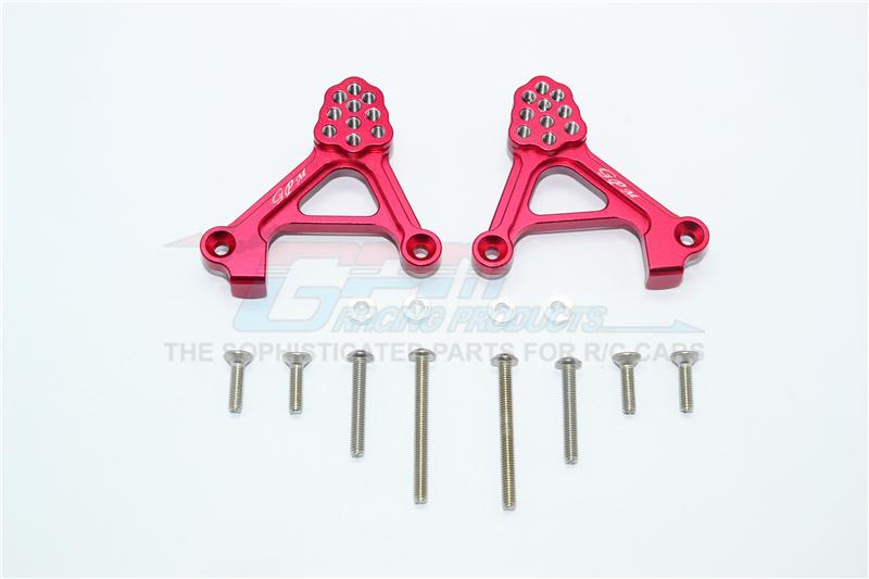 Traxxas TRX-4 Trail Defender Crawler Aluminum Adjustable Rear Damper Mount - 1Pr Set Red