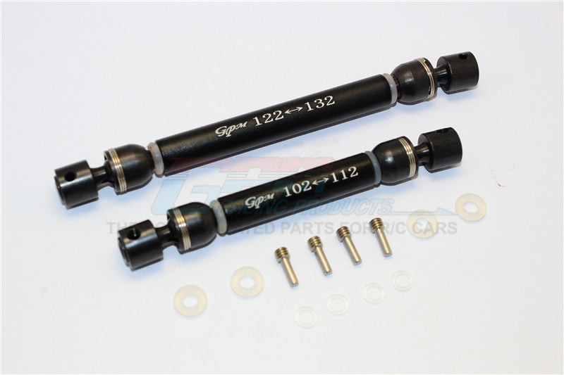 Traxxas TRX-4 Trail Defender Crawler Aluminum + Steel Front / Rear CVD Main Shafts - 1Pr Set Black