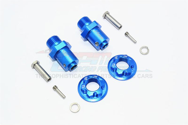 Traxxas TRX-4 Trail Defender Crawler Aluminum Hex Adapters For Front Or Rear Wheels (17mm Hex, 19mm Long) - 1Pr Set Blue