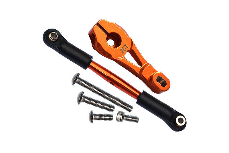 Traxxas TRX-4 Trail Defender Crawler / TRX-6 Mercedes-Benz G63 Aluminum Servo Horn With Steering Link - 8Pcs Set Orange