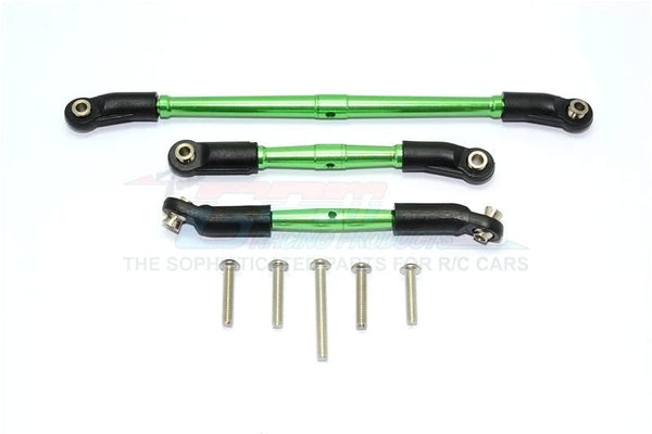 Traxxas TRX-4 Trail Defender Crawler Aluminum Front Adjustable Steering Link & Suspension Link - 3Pcs Set Green