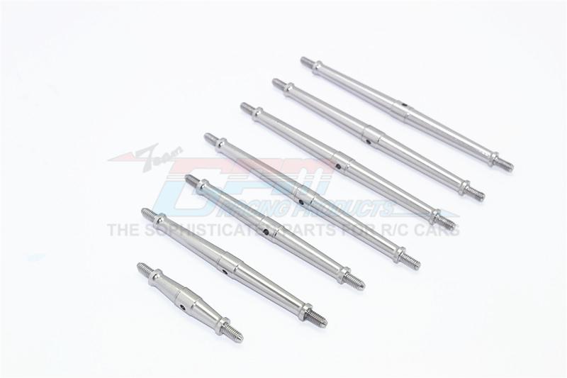 Traxxas TRX-4 Trail Defender Crawler Aluminum Turnbuckles - 7Pc Set Gray Silver