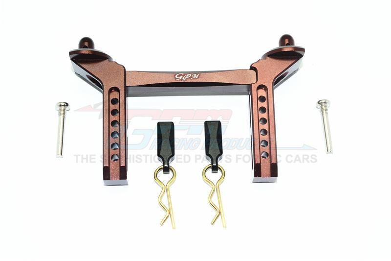 Traxxas TRX-4 Trail Defender Crawler Aluminum Front Body Mount & Post - 1 Set Brown