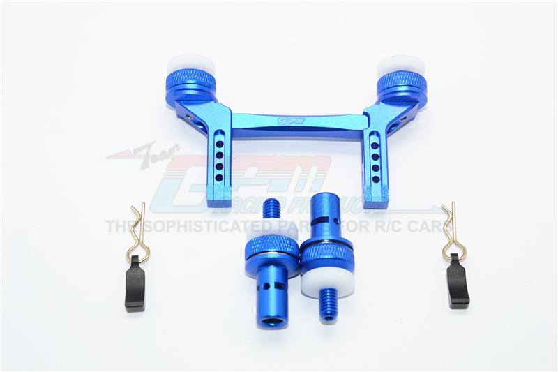 Traxxas TRX-4 Trail Defender Crawler Aluminum Front & Rear Magnetic Body Mount - 1 Set Blue