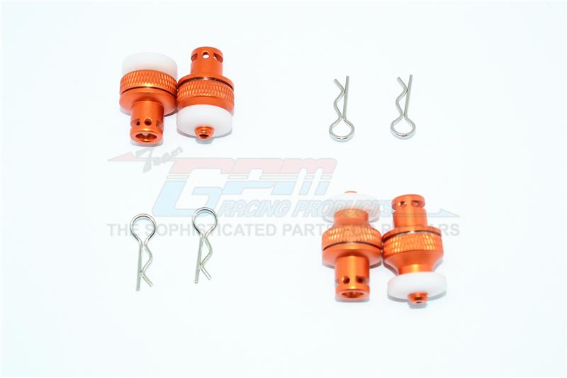 Aluminum Front & Rear Magnetic Body Mount For Traxxas TRX-4 Tactical Unit Body - 4Pc Set Orange