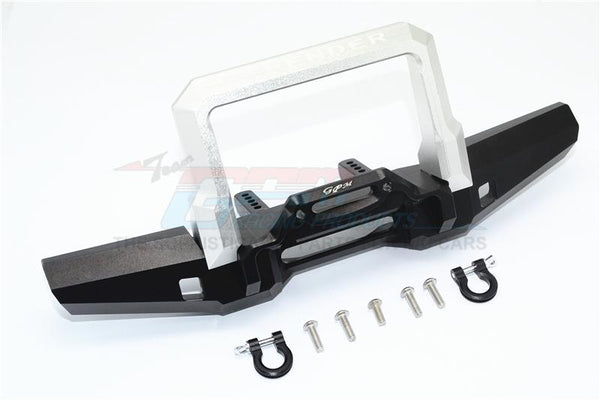 Traxxas TRX-4 Trail Defender Crawler Aluminum Front Bumper With D-Rings - 1 Set Black+Silver