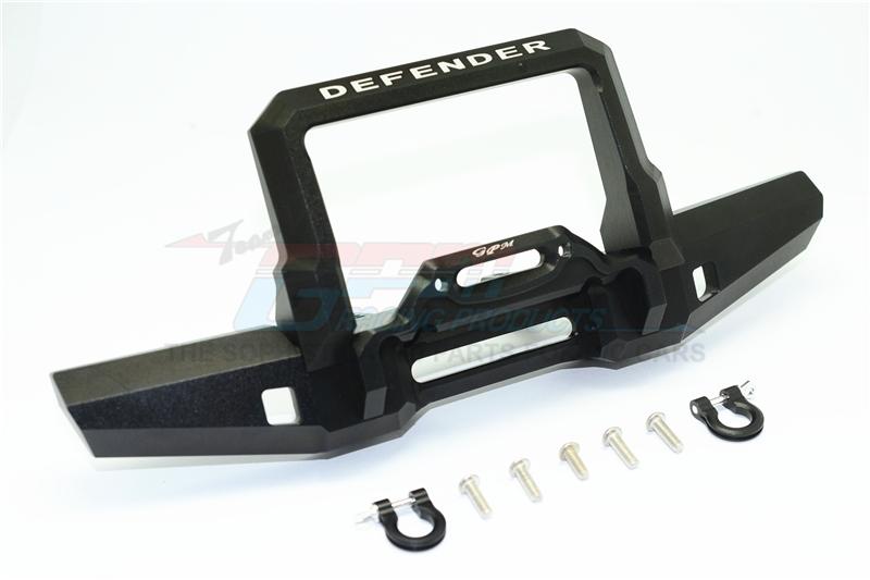 Traxxas TRX-4 Trail Defender Crawler Aluminum Front Bumper With D-Rings - 1 Set Black