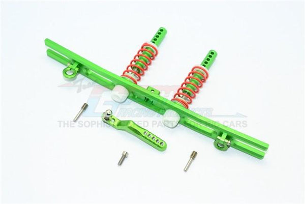 Traxxas TRX-4 Trail Defender Crawler Aluminum Rear Bumper Absorber + D-Rings + Tow Hook - 1 Set Green