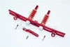 Traxxas TRX-4 Trail Defender Crawler Aluminum Rear Bumper Absorber + D-Rings + Tow Hook - 1 Set Red