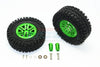 Traxxas TRX-4 Trail Defender Crawler Aluminum 6 Poles Wheels & Crawler Tires + 23mm Hex Adapter - 1Pr Set Green