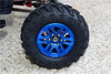 Traxxas TRX-4 Trail Defender Crawler 1.9" Aluminum 6 Spokes Bbs Rims With Onroad Tires And 9mm Thick Alloy Hex - 1Pr Set Blue