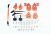 Traxxas TRX-4 Aluminum Front C-Hubs + Knuckle Arms + Spindle Gear + CVD Shaft + Steering Link - 61Pc Set Orange