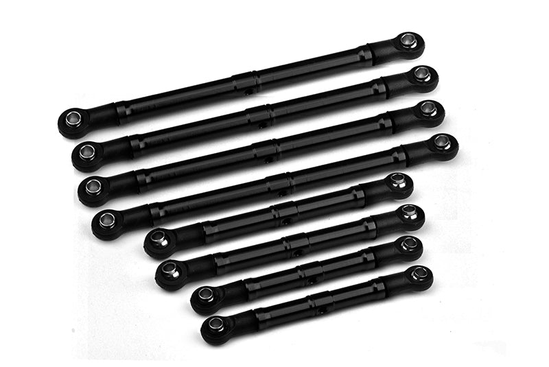 Aluminum 6061-T6 Suspension Link Set For Traxxas 1:18 TRX4M K10 High Trail Crawler 97064-1 Upgrade Parts - Black