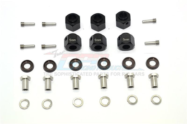 Traxxas TRX-6 Mercedes-Benz G63 (88096-4) Aluminum Hex Adapters 9mm Thick - 30Pc Set Black