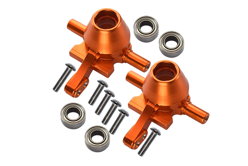 Tamiya TT-02 Aluminum Front Knuckle Arm With Bearing - 1Pr Set Orange