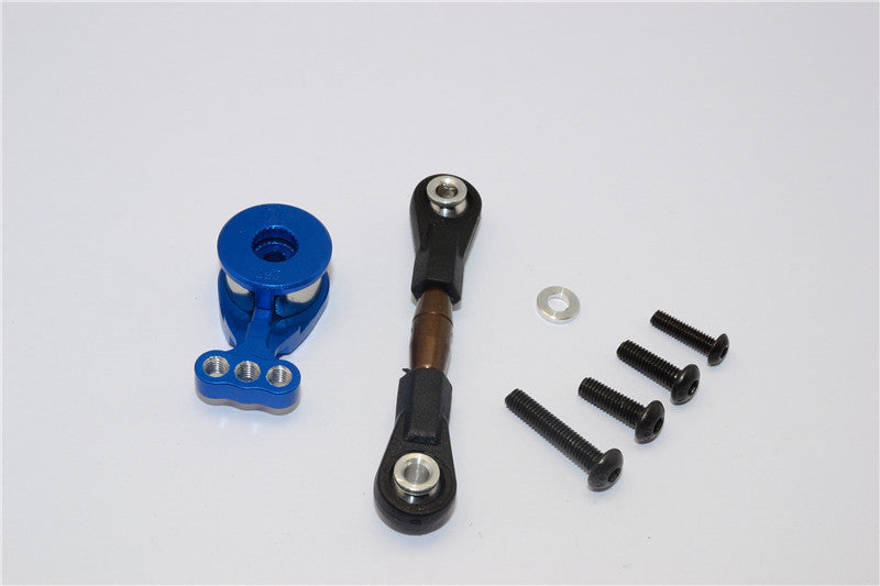 Tamiya TT02B Aluminum Hi-Torque Servo Saver 23T With Steel Tie Rod - 1 Set Blue