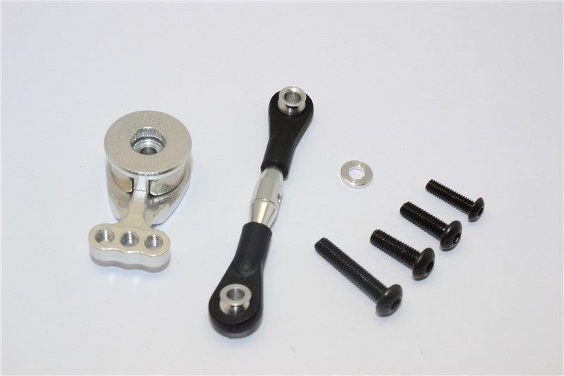 Tamiya TT02B Aluminum Hi-Torque Servo Saver 24T With Aluminum Tie Rod - 1 Set Silver