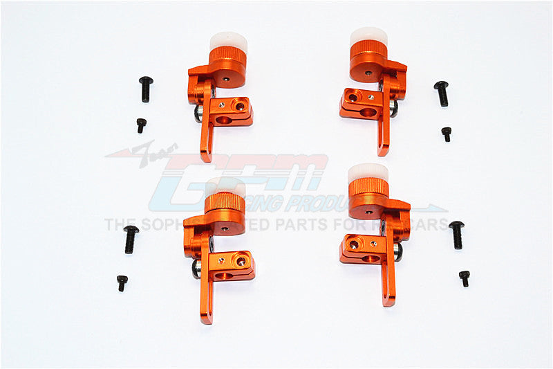 Tamiya TT02T Aluminum Front & Rear Body Post Mount With 12mm Magnet - 4Pcs Set Orange