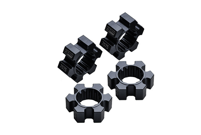 Aluminum 7075-T6 Wheel Hex Hubs 4Pc Set For 1:5 Traxxas X Maxx 6S / X Maxx 8S / XRT 8S Monster Truck Upgrades - Black