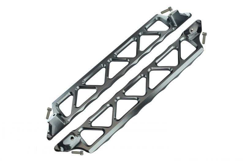 Aluminum Side Trail For Traxxas 1:5 X Maxx 6S / X Maxx 8S / XRT 8S Monster Truck Upgrades - 2Pc Set Gray Silver