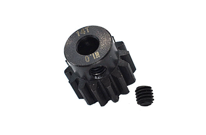 Steel Motor Gear (14T) For Traxxas 1:5 X Maxx 6S / X Maxx 8S / XRT 8S Monster Truck Upgrades - 1Pc Black