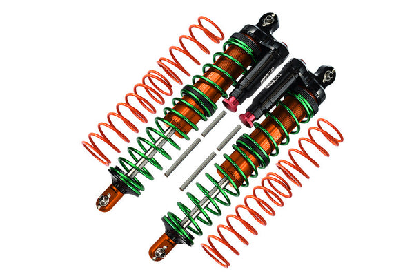 Aluminum 6061-T6 Front Or Rear L-Shape Piggy Back (Built-In Piston Spring) Adjustable Spring Dampers For 1:5 Traxxas X Maxx 6S / X Maxx 8S Monster Truck Upgrades - Orange