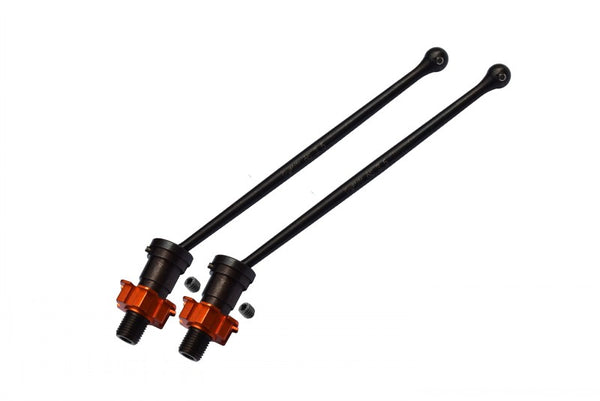 Harden Steel #45 Front Or Rear CVD Drive Shaft With Aluminum Hex For Traxxas X-Maxx 6S - 1Pr Set Orange