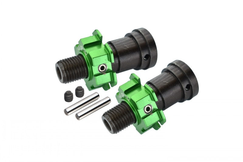 Traxxas X-Maxx 4X4 Harden Steel CVD Joints And Aluminum Wheel Hex - 12Pcs Set Green