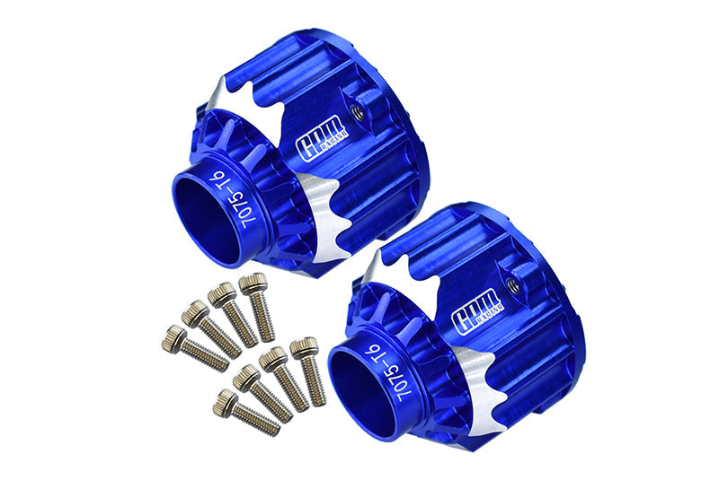 Aluminum 7075-T6 Front + Rear Differential Case For Traxxas 1:5 4WD X-Maxx Monster Truck (For TXM 8S/6S) - Blue