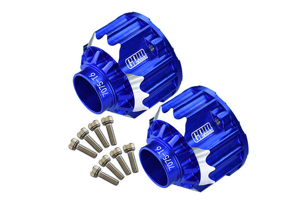 Aluminum 7075-T6 Front + Rear Differential Case For Traxxas 1:5 4WD X-Maxx Monster Truck (For TXM 8S/6S) - Blue