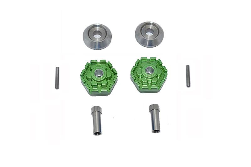 Traxxas 1/10 Maxx 4WD Monster Truck Aluminum Wheel Hub Hex (+10mm) - 8Pc Set Green