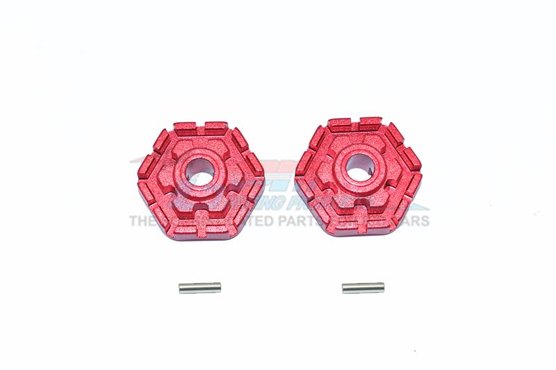 Traxxas 1/10 Maxx 4WD Monster Truck Aluminum Wheel Hub Hex (+2mm) - 2Pc Set Red