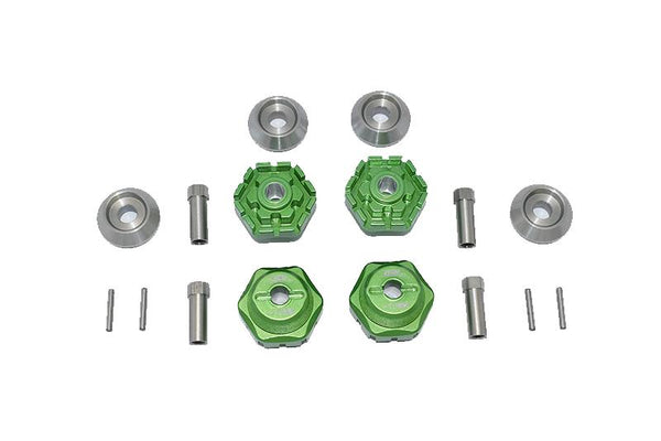 Traxxas 1/10 Maxx 4WD Monster Truck Aluminum Wheel Hub Hex (+10mm) - 16Pc Set Green