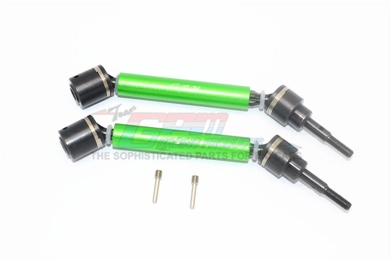 Traxxas 1/10 Maxx 4WD Monster Truck Harden Steel + Aluminum Front Or Rear Adjustable CVD Drive Shaft - 1Pr Set Green