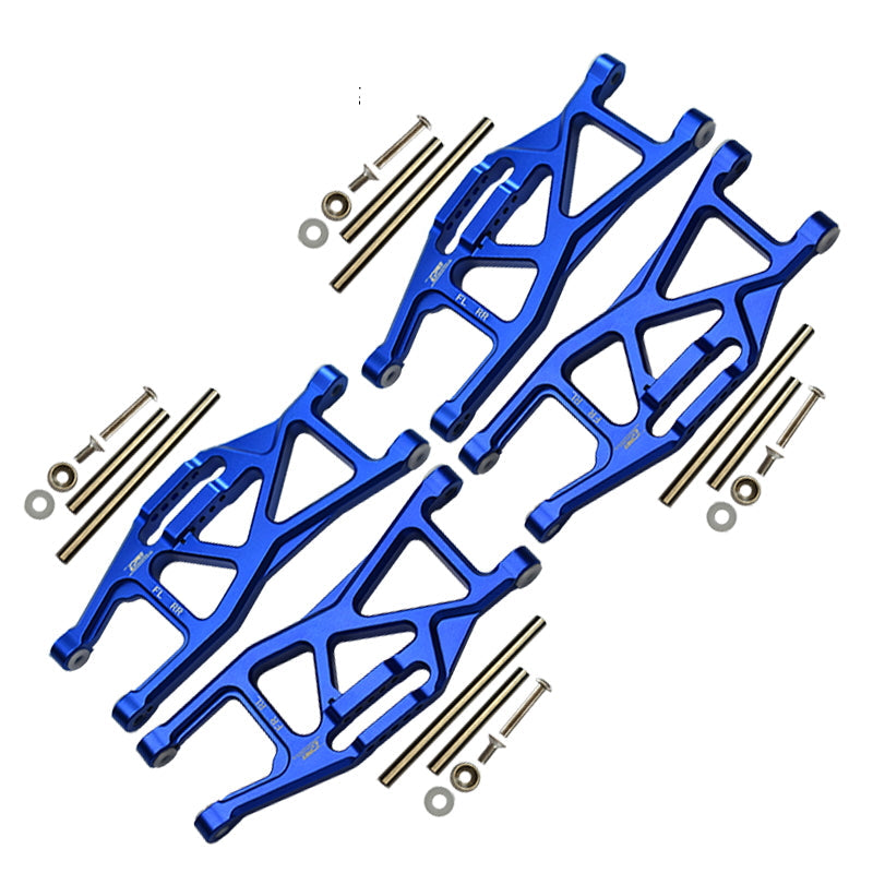 Aluminium Front And Rear Lower Arms For Traxxas 1/10 Maxx With WideMAXX Monster Truck 89086-4 - 28Pc Set Blue