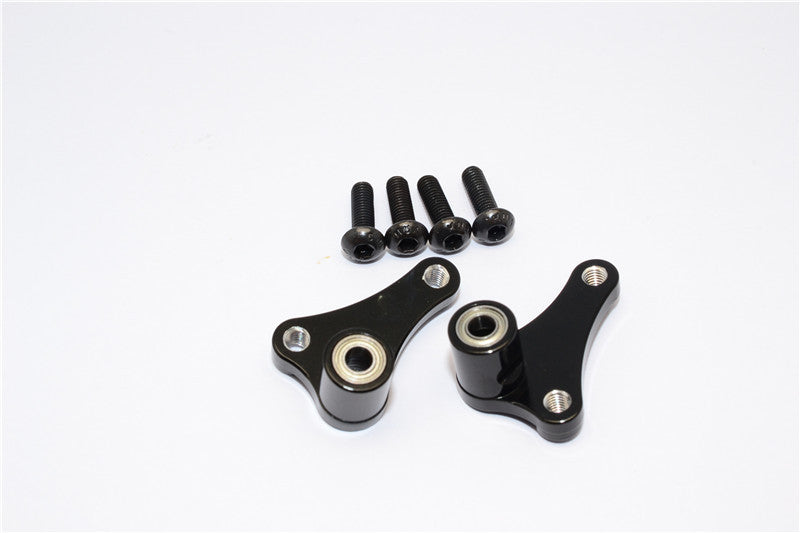 Vaterra Twin Hammers Aluminum Front Multi Mount Rockers Arms With Multi Mounting Holes For Different Ratio - 1 Set Black