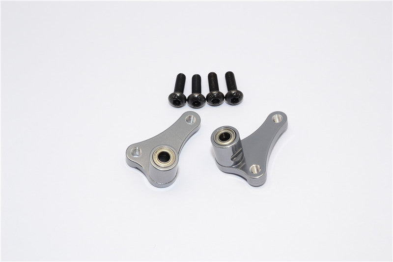 Vaterra Twin Hammers Aluminum Front Multi Mount Rockers Arms With Multi Mounting Holes For Different Ratio - 1 Set Gray Silver