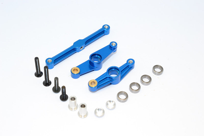 Vaterra 2012 Nissan GTR Aluminum Steering Assembly - 1 Set Blue