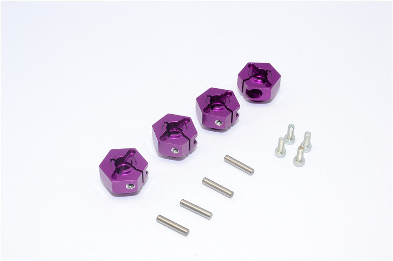 Axial Wraith & RR10 Bomber Aluminum Hex Adaptors (12mm) - 4Pcs Set Purple