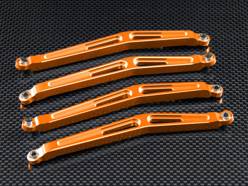 Axial Wraith & RR10 Bomber Aluminum Upper Rock Buggy Links - 4Pcs Set Orange