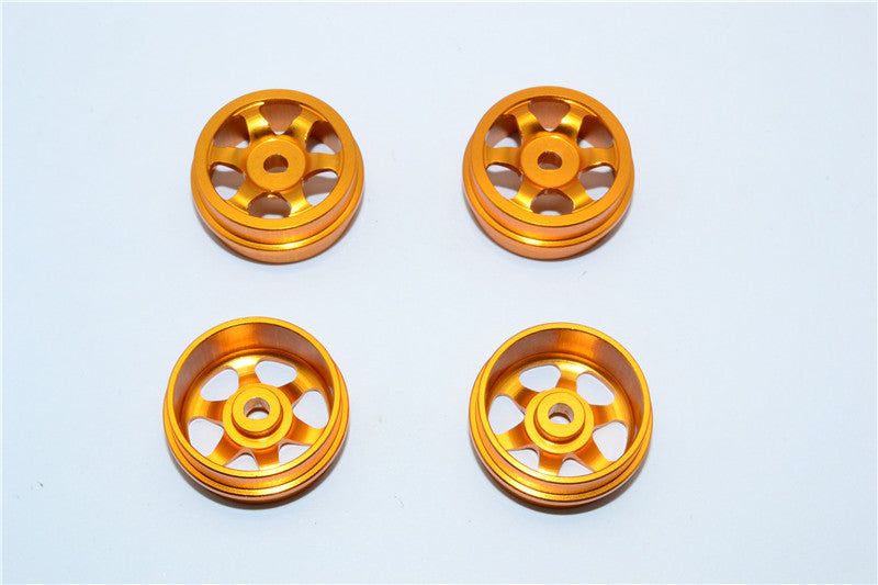 XMods Evolution Touring Aluminum Front & Rear Bold Rims (6 Poles) - 4Pcs Set (Ridge) Gold